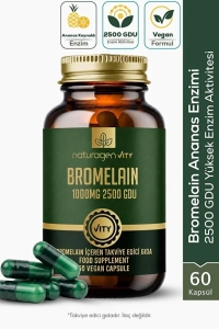 Bromelain 2500 GDU 1000 mg 60 Kapsül | Ananas Kaynaklı Enzim | Yüksek Enzim Aktivitesi